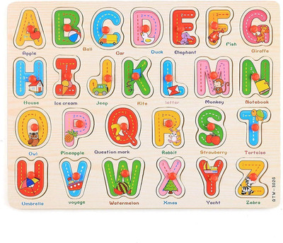 Smartcraft Wooden Learning Puzzle ABC Alphabetical Letter(Multicolor)