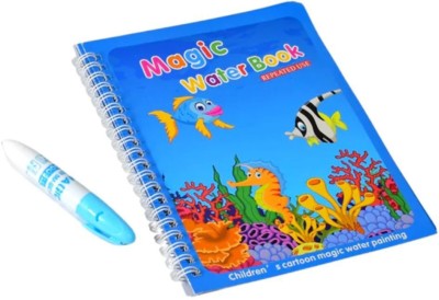VimjayEnterprises Magic Water Book With Pen For Kids Learning Toy For Kids Book Pen Painting Board(Blue)