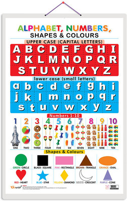 Alphabet, Numbers, Shapes & Colours 1 Chart, Wall Poster For Room Decor High Quality Paper Print With Hard Lamination (20 Inch X 30 Inch, Rolled)(Hardcover, Sahil)