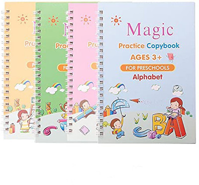 VOXEL Magic Reusable Practice Copybook for Kids Calligraphy Hand Letter-637-AA-2737(Multicolor)