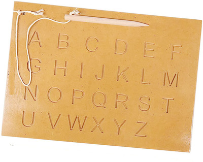ARVANA ABC Trace Letters Capital Alphabet Writing Practice Tracing Boards Slate for Kid(Beige)