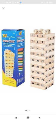 Revcoz Wooden Building Blocks Puzzle 54 Pcs Challenging Wooden Stacking Game Maths(Multicolor)