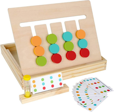 WOLBLIX Preschool Learning Toys Slide Puzzle Color & Shape Matching Brain Teasers(1 Pieces)