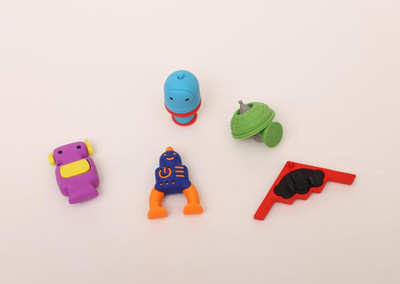 ilearnngrow Robot Themed Erasers for Kids - Set of 5 Colorful Erasers(Multicolor)