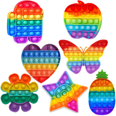 Aseenaa Pop It Toy pop its Push Pop Bubble Fidget Sensory Toy popit (Pack of 7)(Multicolor)