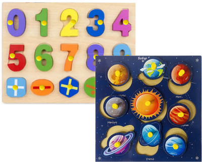 BUY SURETY PackOf2 Solar System With Space Planets & Counting Numbers Puzzle Toys(Multicolor)