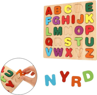 GAMLOID Creative 3D Wooden Educational learning A To Z English Alphabets Board Puzzle(Multicolor)