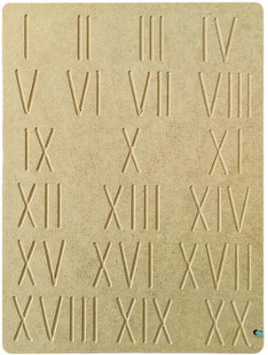 REWASHREE CRAFT WORLD Reading & Writing Roman Ginti 1-20 Tracing Board with Pencil for Kids(Brown)