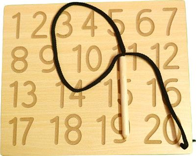 APD 1 to 20 number writing practice board in wooden for kids , number practice board(Brown)