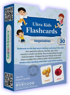 SpeechGears Vegetables FlashCards for Early Learning Babies Kids Toddlers -Pack of 30(Multicolor)