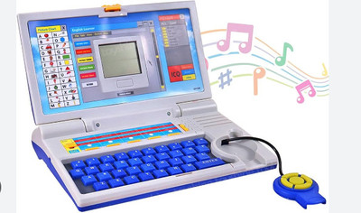 HornFlow Learner Laptop Computer Toy with Mouse for Kids(Blue)