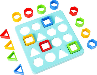 Nafhotoz Square Blue Puzzle Toy | Montessori Shape Recognition Puzzle for Kids(Multicolor)
