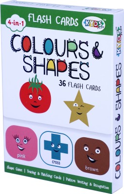 Kyds Play Colours & Shapes - Wipe & Clean Activity Flash Cards for Kids(White)