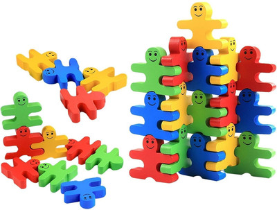KNK Infotain Toys Balance Villan Blocks for Wooden Stacking Toy for Kids(Multicolor)
