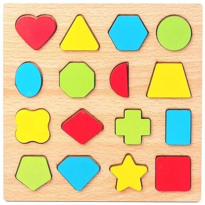 PARVLUXE Colorful Wooden 3D Shape Puzzle Set | Educational Toys For Kids(Multicolor)