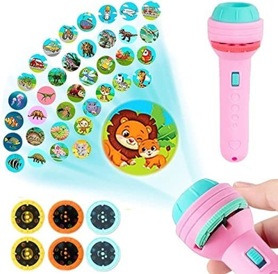 ROSEFAIR Mini Slide Projector Flashlight Torch, Kids Projection Light Toy Slide(Multicolor)