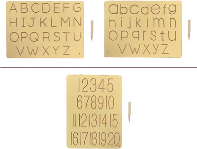REWASHREE CRAFT WORLD Preschool Tracing Set ABC, a-z Letters & Hindi Counting 1 to 20 Slate(Brown)