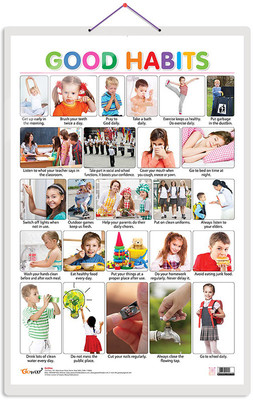 GO WOO Good Habits Educational chart with Big font and Dust resistant Lamination(Multicolor)