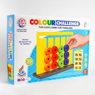 Ratnas Colour Challenge Montessori Slide & Match Puzzles Brain Game (Multicolor) (1949)(Multicolor)