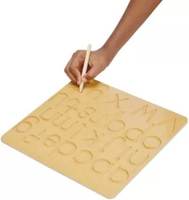 SHALAFI Educational Slate Board Small Alphabets Hand Writing Practice Tracing Slate Toy(Beige)