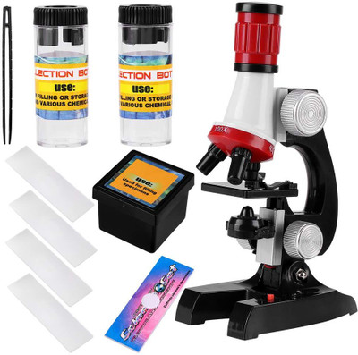 CountryLink Microscope Kit 3 Magnification Levels with LED Slides for Kids Early Learning(Multicolor)