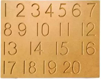 SHALAFI Learning Montessori Slate 1-20 Counting Numbers Writing Practice Tracing Boards(Beige)