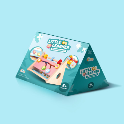 Cots and Cuddles Wooden Little Learner Activity Triangle for Kids Age1+(Multicolor)