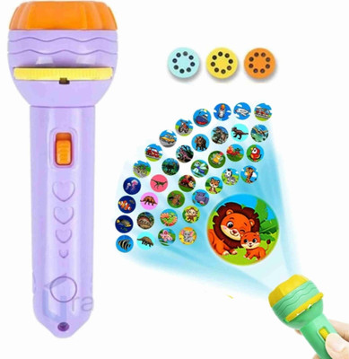Gezeno 3 Slide Projector Flash Light Kids Projection Lamp Education(Multicolor)