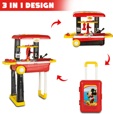 ilearnngrow Mickey 3-in-1 Design Kids Tool Set | Workbench, Suitcase & Toy Tools(Multicolor)