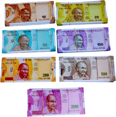 SHIMZAN Dummy Currency Indian Fake Nakli Notes for Kids Playing & Learning - Total 70 Notes (10 Notes of Each Denomination of Rs 10 I Rs 20 I Rs 50 I Rs 100 I Rs 200 I Rs 500 I Rs 2000) Kids Learning Gag Toy(Multicolor)