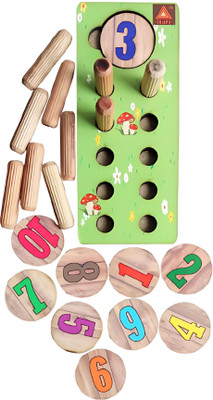 Triaph Wooden Number Counting Peg Board for Kids(Multicolor)