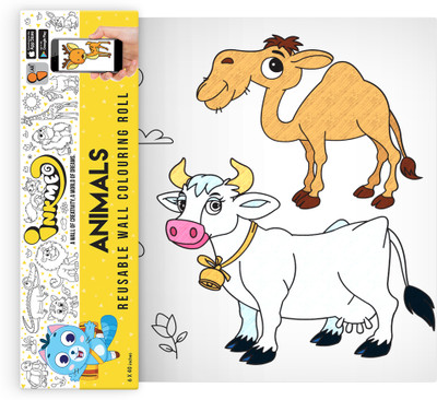 Inkmeo Animal Reusable Wall Colouring Roll