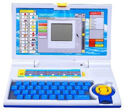 ASHOOJATEX Activity English Learning LCD Display Laptop Toy with Mouse for Kids(Blue)