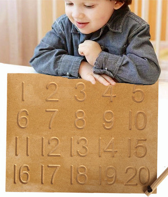 SHALAFI Learn to Write Counting Practicing Number(1 - 20)Slate Toys Tracing Board Puzzle(Yellow)