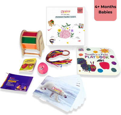 Brainytots Montessori Learning Toys Box Level 3 - 4+ Months Babies(Multicolor)