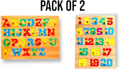VSINDIA Combo Of Colorful Capital ABC with Numeric 1 to 20 Puzzle Board for kids(Multicolor)