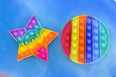littlewish Pop star & Round Circle popit Combo Pack Push Bubble Fidget Toy(Multicolor)