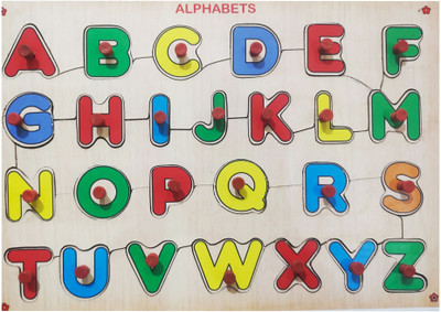 GAMLOID Alphabet AtoZ Learning Letter puzzle Board Game Play&Fun Educational Toy(Brown)