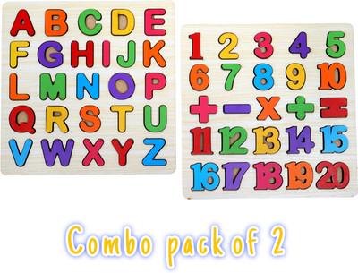 clt Colorful Learning Blocks: Wooden Alphabet & Number Puzzle(Multicolor)