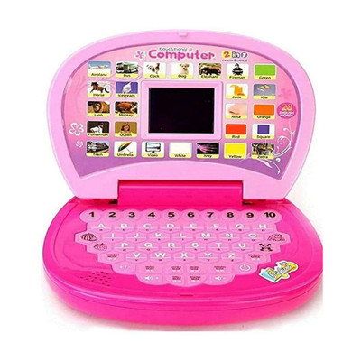 RCHENTERPRISE Educational Computer ABC and 123 Learning Kids Laptop with LED Display and Music (Pink Color)(Pink)