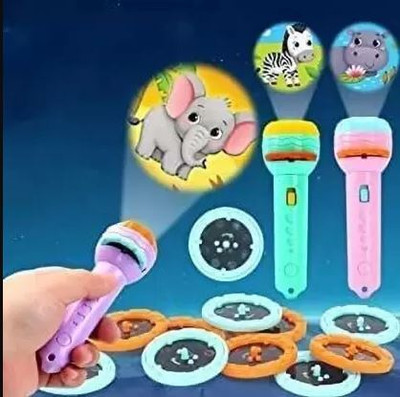 saifiji toyzone 3 Slids 24 Patterns Projector Flashlight Torch kids Toy Education Learning(Multicolor)