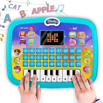 Braintastic Kids Educational Laptop Toy with LED Screen – Early Learning Tablet with Piano(Blue)