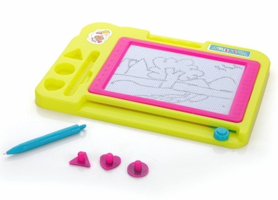 333MART Plastic Magnetic Slate for Kids, Easy to Write & Erase Drawing Doodle Board(Yellow)