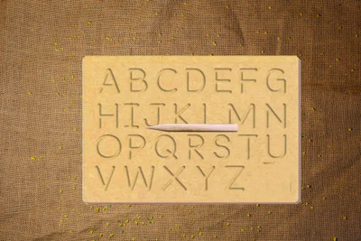 Plus Shine Alphabet Learning Board Atoz Practicing Tracing Slate Toys Game Writing Tablet(Beige)