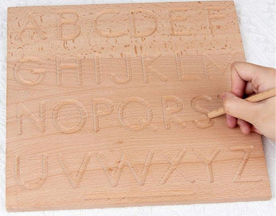 SHALAFI Educational Tracing Board for Kids Small Alphabet Handwriting Learning Slates(Beige)