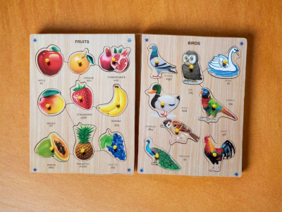 aasiyaenterprises Multicolor Numbers with Vegetables picture Puzzle Board for Kids (Pack of 2)(Multicolor)