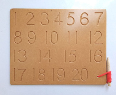 SHALAFI Handwriting,Counting&Learning Montessori Slate Educational Tracing Board for Kid(Beige)