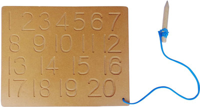 Plus Shine Alphabets and numbers Toys 1-20 Counting Learning Practice Slate Tracing Puzzle(Beige)