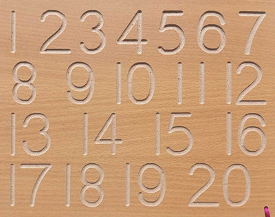 FireFlies Wooden Number Tracing Board with Dummy Pencil Writing Practice for Kids(Brown)