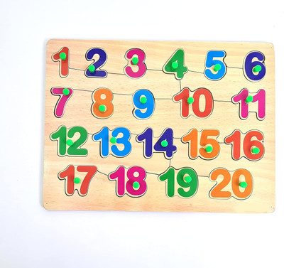 ELEXN 1 To 20 Number Educational Learning Toy Preschool Colorful Knob Puzzle Toddlers(Multicolor)